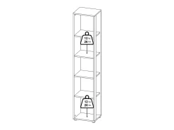 Biblioteca|Dmora Estante Dtalarin, estante de escritório, estante, biblioteca, 41x34 h205 cm, carvalho e branco Castanho