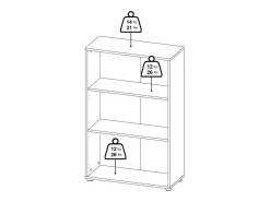 Biblioteca*Dmora Estante Dtass, estante de escritório, estante, biblioteca, 80x34 h124 cm, carvalho e branco Castanho