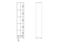Clearance Dmora Estante Dtedesc, estante de escritório, estante, biblioteca, 41x34 h205 cm, carvalho e branco Castanho