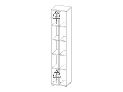 Clearance Dmora Estante Dtedesc, estante de escritório, estante, biblioteca, 41x34 h205 cm, carvalho e branco Castanho