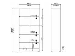 Biblioteca|Dmora Estante Dtedold, estante de escritório, estante, biblioteca, 89x40 h186 cm, branca Branco