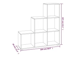 vidaxl Estante escada/prateleira 107 cm derivados madeira cinza sonoma^ Vitrina