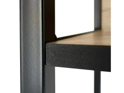 Prateleira|Akord Estante estilo loft com prateleiras de madeira 40 cm Preto, Carvalho Sonoma 40x32x192 cm Preto / Natural claro