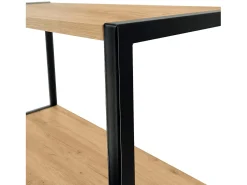 Akord Estante estilo loft com prateleiras de madeira 60 cm Preto, Carvalho Craft 60x32x192 cm^ Prateleira