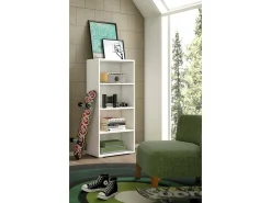 Dmora Estante Giacinto, Biblioteca com 3 prateleiras reguláveis, Estante para livros, Armário de parede com prateleiras, 100% Fabricado em Itália, 60x30h130 cm,^ Biblioteca