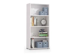 Dmora Estante Giacinto, Biblioteca com 3 prateleiras reguláveis, Estante para livros, Armário de parede com prateleiras, 100% Fabricado em Itália, 60x30h130 cm,^ Biblioteca
