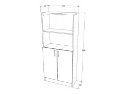 Estante haaus Flint, com portas inferiores e 1 prateleira, Carvalho Sonoma, 70 x 32 x 159 cm^ Consola