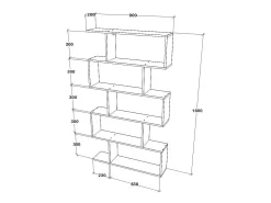 Hot Estante haaus Kimo, 5 compartimentos, , 90 x 20 x 160 cm Preto