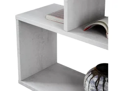 Biblioteca*Dmora Estante Hampton, Estante baixa dupla face, Prateleira com três compartimentos, Estante de escritório moderna, 110x24h97 cm, Cinza concreto Cinzento