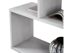 Biblioteca*Dmora Estante Joliet, Estante alta dupla face, Prateleira divisória com 5 prateleiras, Estante de escritório moderna, 80x24h192 cm, Cinza concreto Cinzento