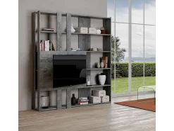 Biblioteca|ITAMOBY Estante Kato M com suporte para TV cimento Cinzento