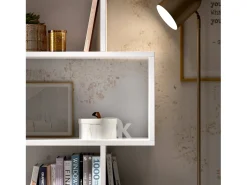 Biblioteca|Dmora Estante Misma, Estante de escritório multiuso, Estante com 6 prateleiras, 80x25h190 cm, Branco