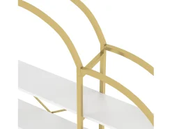 Biblioteca*ModernLuxe Estante moderna em metal 170×26×190 cm - formato nuvem - 5 níveis de armazenamento - + branco Dourado