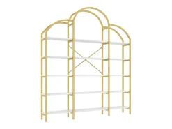 Biblioteca*ModernLuxe Estante moderna em metal 170×26×190 cm - formato nuvem - 5 níveis de armazenamento - + branco Dourado