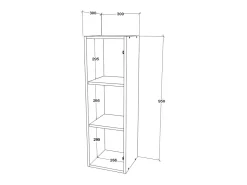 Prateleira* Estante modular haaus Kos, 1 porta, Carvalho artesanal, 30 x 30 x 95 cm Creme