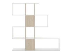 Hot Dmora Estante Moneglia, Estante de escritório multiuso, Estante com 4 prateleiras, 145x29h145 cm, e Carvalho Branco