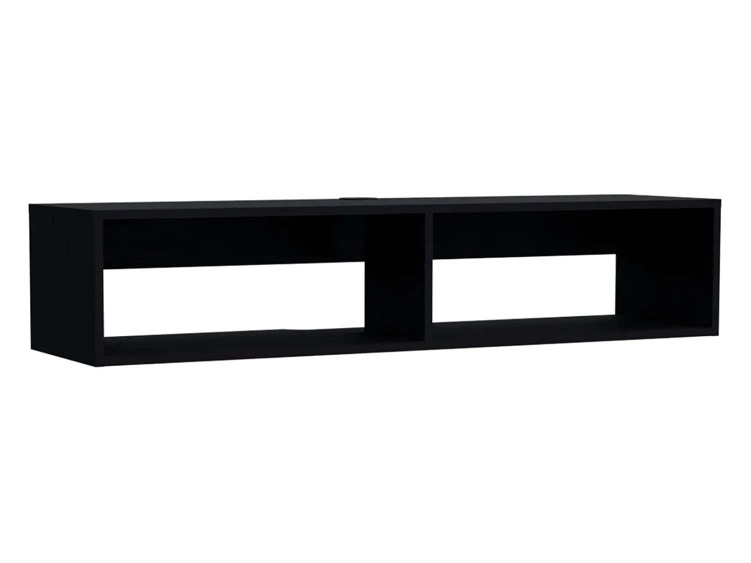 Móvel De Tv|TuHome Estante multimédia em melamina Rockwood com duas prateleiras, 25.3 cm X 121.1 cm X 32 cm , Preto
