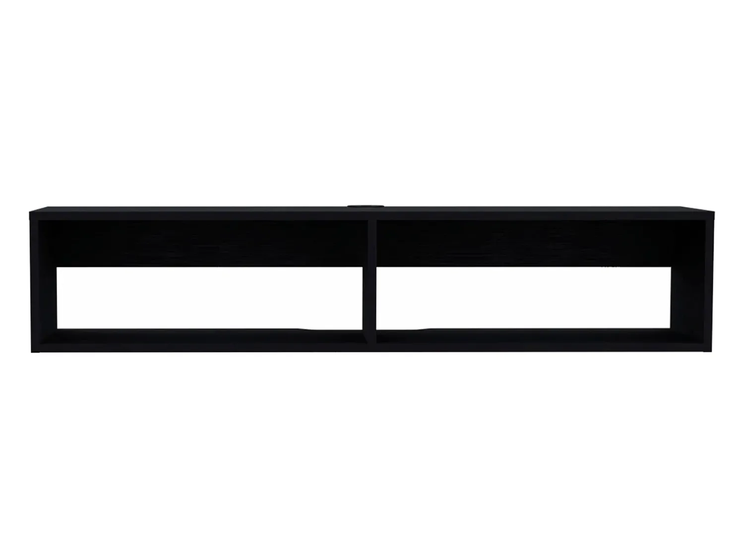 Móvel De Tv|TuHome Estante multimédia em melamina Rockwood com duas prateleiras, 25.3 cm X 121.1 cm X 32 cm , Preto