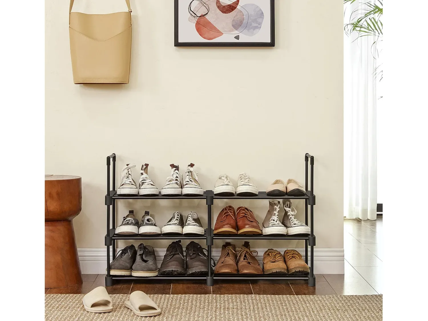 Móvel De Arrumação|Sapateira| Estante para Sapatos 45x30x106 cm Preto