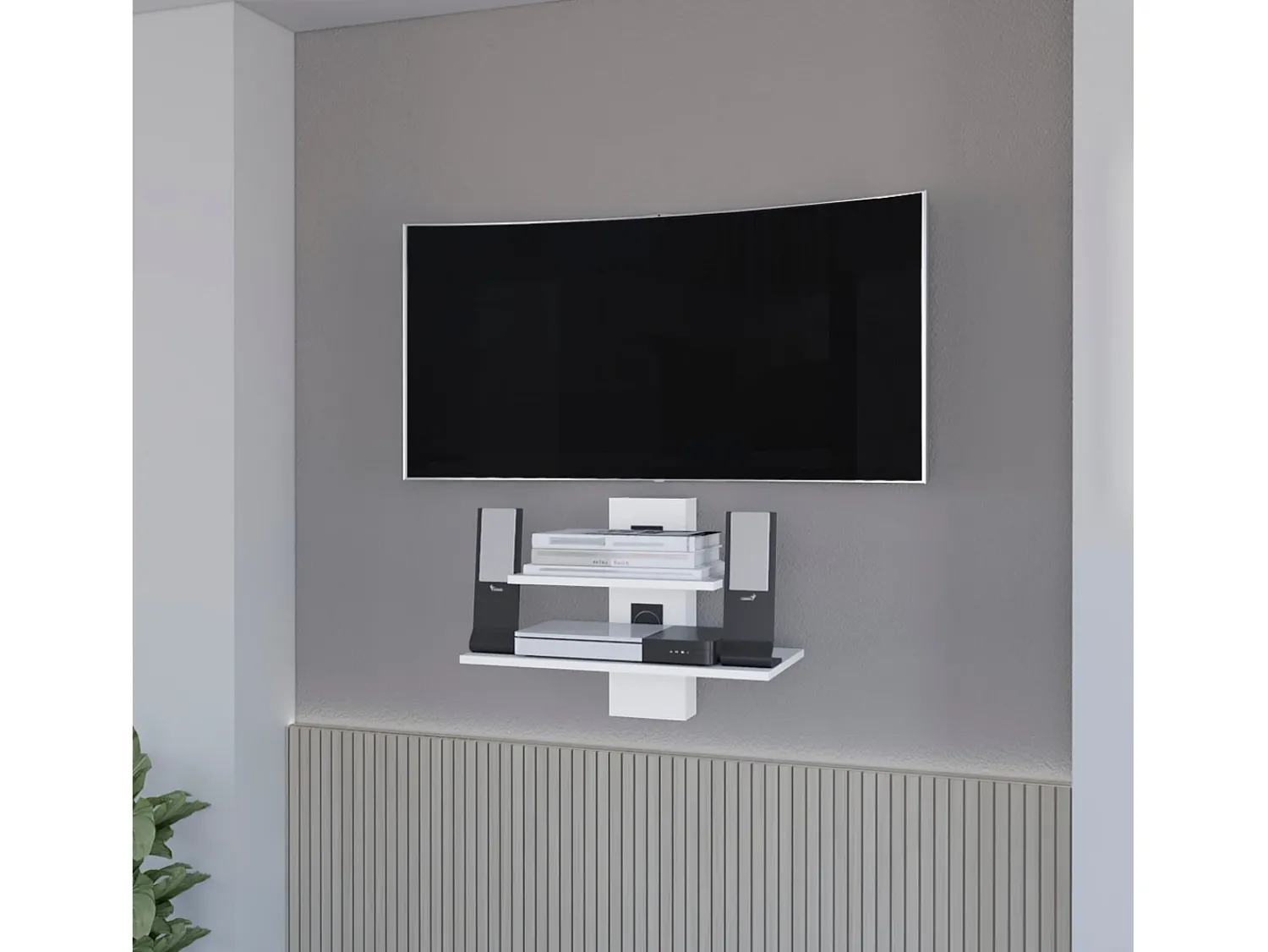 TuHome Estante para televisão Burgos em melamina com duas prateleiras , 43.7 cm X 60.1 cm X 30 cm ,^ Móvel De Tv