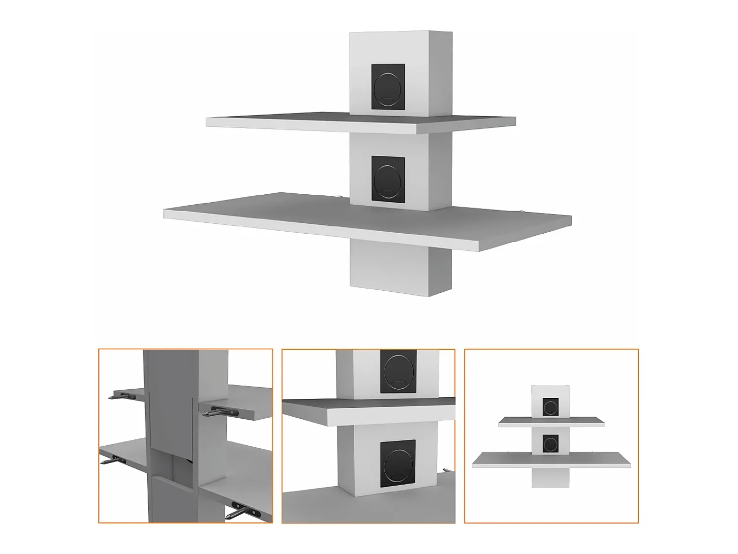 TuHome Estante para televisão Burgos em melamina com duas prateleiras , 43.7 cm X 60.1 cm X 30 cm ,^ Móvel De Tv
