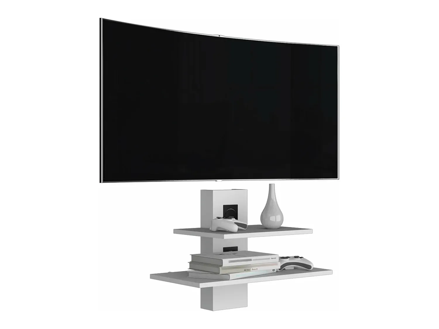 TuHome Estante para televisão Burgos em melamina com duas prateleiras , 43.7 cm X 60.1 cm X 30 cm ,^ Móvel De Tv