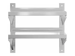 Prateleira* Estante parede 2 prateleiras 50x30x60 cm aço inoxidável prata PT670665 Prateado