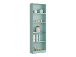 Biblioteca|Dmora Estante Pomona, Estante alta com 5 prateleiras, Estante de escritório ou quarto, Estante moderna com compartimentos, 52x25h80 cm, água Verde