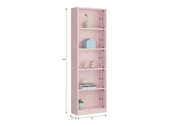 Online Dmora Estante Pomona, Estante alta com 5 prateleiras, Estante de escritório ou quarto, Estante moderna com compartimentos, 52x25h180 cm, Rosa
