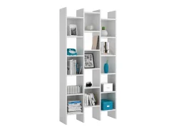 Dmora Estante Rockford, Estante com 18 prateleiras, Prateleira com compartimentos quadrados, Estante de escritório moderna, 96x29h192 cm,^ Biblioteca