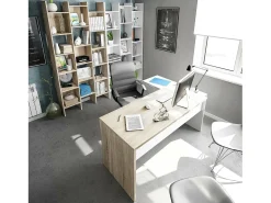 Dmora Estante Rockford, Estante com 18 prateleiras, Prateleira com compartimentos quadrados, Estante de escritório moderna, 96x29h192 cm,^ Biblioteca