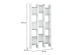 Dmora Estante Rockford, Estante com 18 prateleiras, Prateleira com compartimentos quadrados, Estante de escritório moderna, 96x29h192 cm,^ Biblioteca