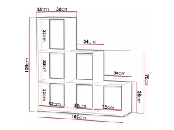 New Estante Sarasota 110, Com arrumação aberta, 11x11x3cm Branco