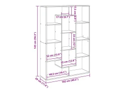 Biblioteca*vidaxl Estante 102x29x143 cm contraplacado -cimento Cinzento