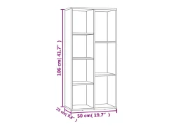 Best vidaxl Estante 50x25x106 cm cor carvalho fumado Castanho