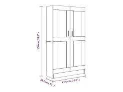 Vitrina*vidaxl Estante 82,5x30,5x150 cm derivados de madeira sonoma Cinzento