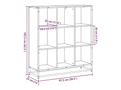 vidaxl Estante 97,5x33x107,5 cm derivados de madeira e metal^ Biblioteca