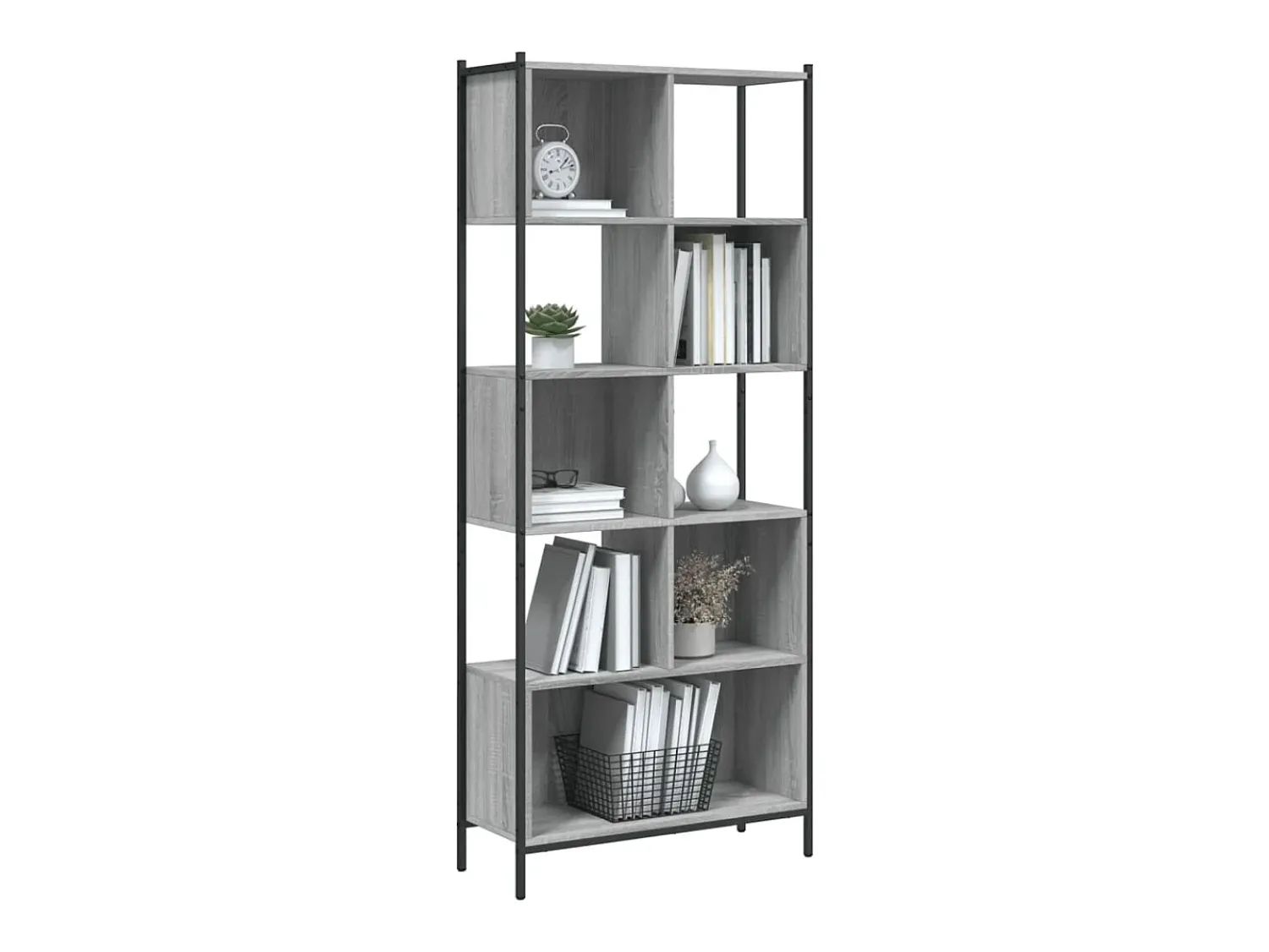 Biblioteca| Estante 72x28x172 cm derivados de madeira sonoma PT539813 Cinzento