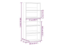 Biblioteca|vidaxl Estante 80x30x189 cm derivados de madeira Branco