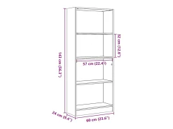 Sale vidaxl Estante 60x24x143 cm derivados de madeira Branco