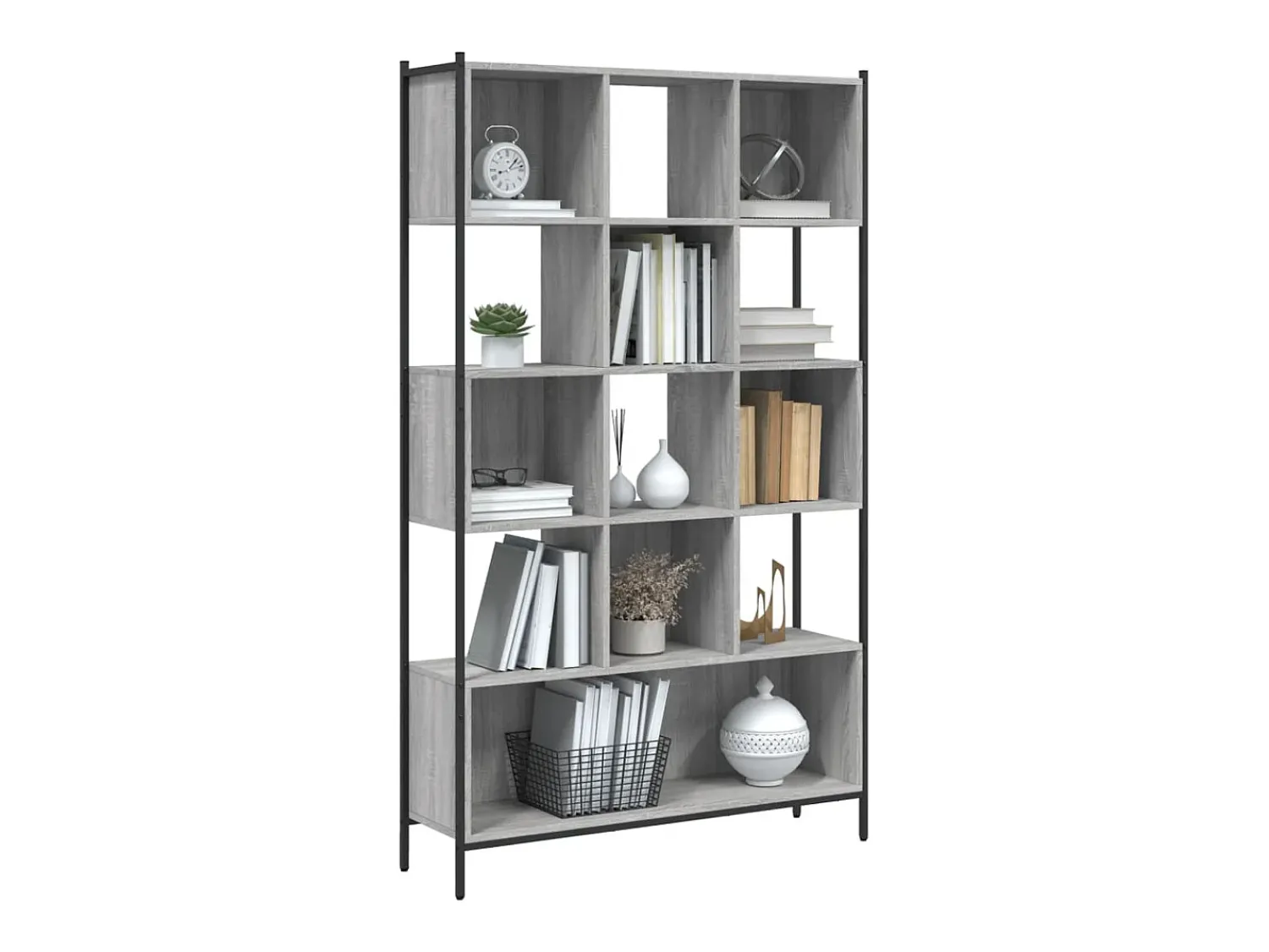 Online vidaxl Estante 102x28x172 cm derivados de madeira sonoma Cinzento