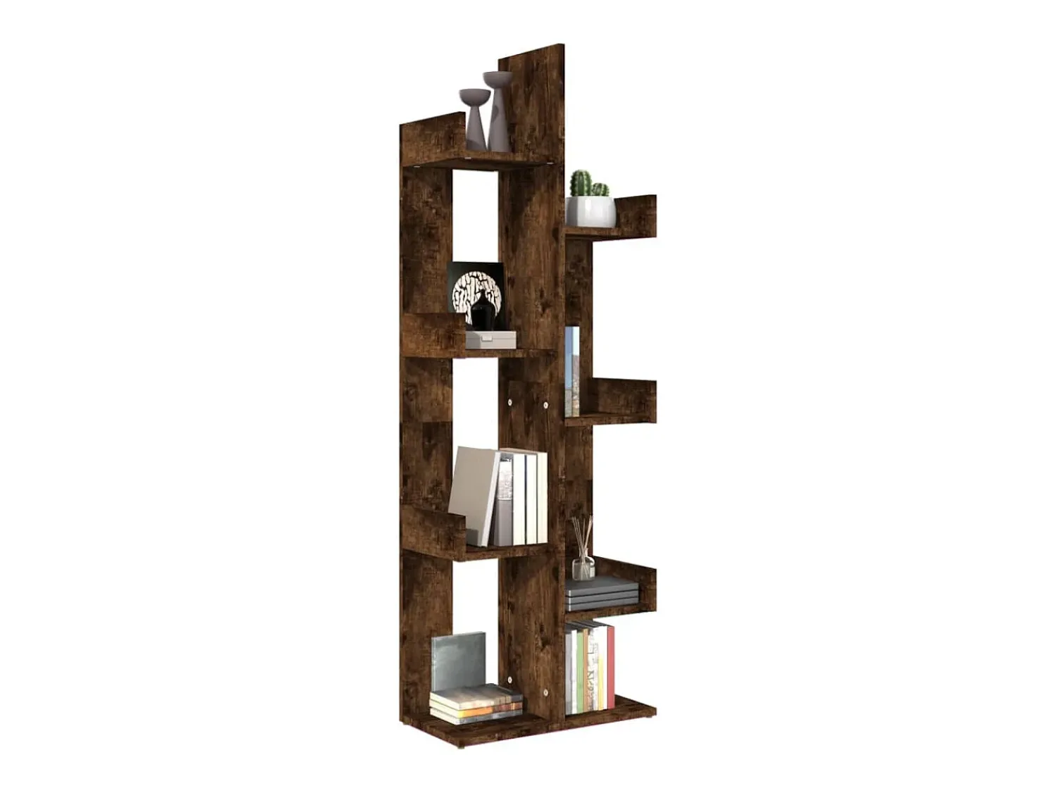 Vitrina|vidaxl Estante 48x25,5x140 cm derivados de madeira carvalho fumado Castanho