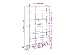 Best vidaxl Estante 100x33x187,5 cm derivados de madeira Branco