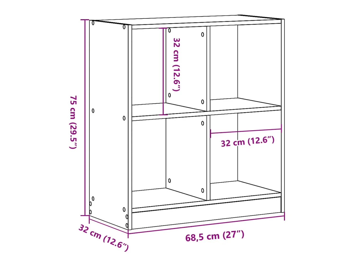 Prateleira|vidaxl Estante 68,5x32x75 cm derivados de madeira carvalho sonoma Castanho