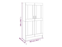 Vitrina*vidaxl Estante 82,5x30,5x150 cm derivados de madeira carvalho sonoma Castanho