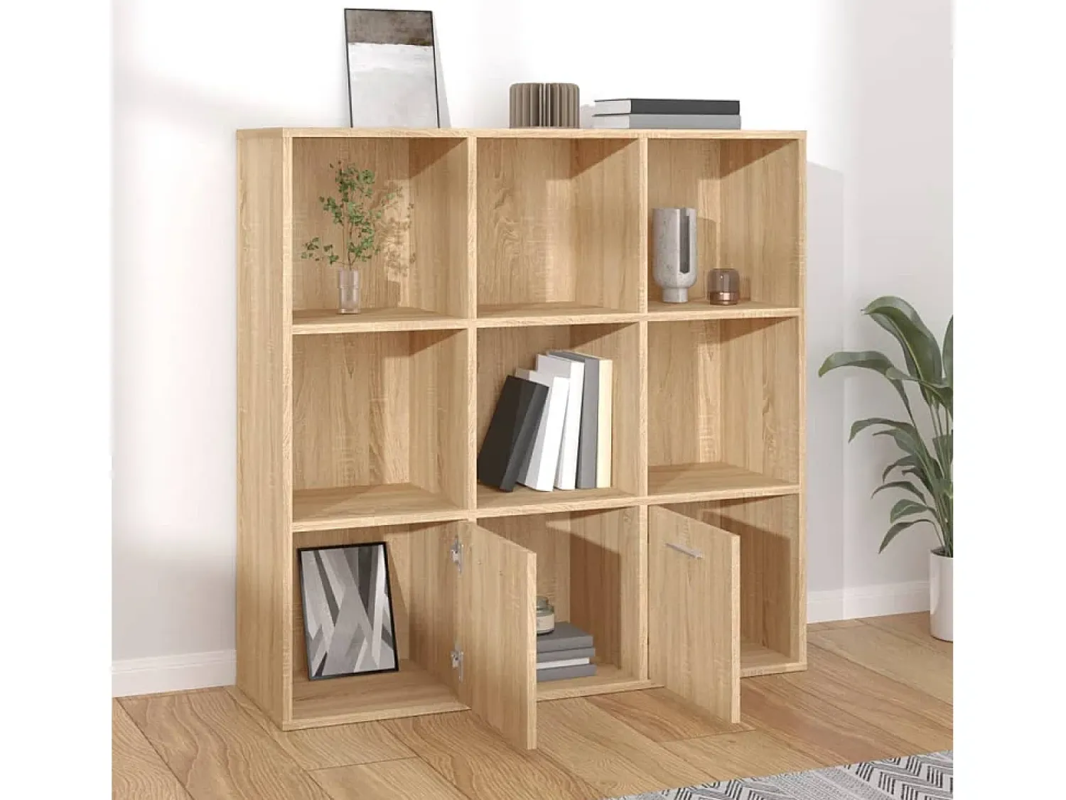 Biblioteca| Estante 98x30x98 cm derivados de madeira carvalho sonoma PT147512 Castanho