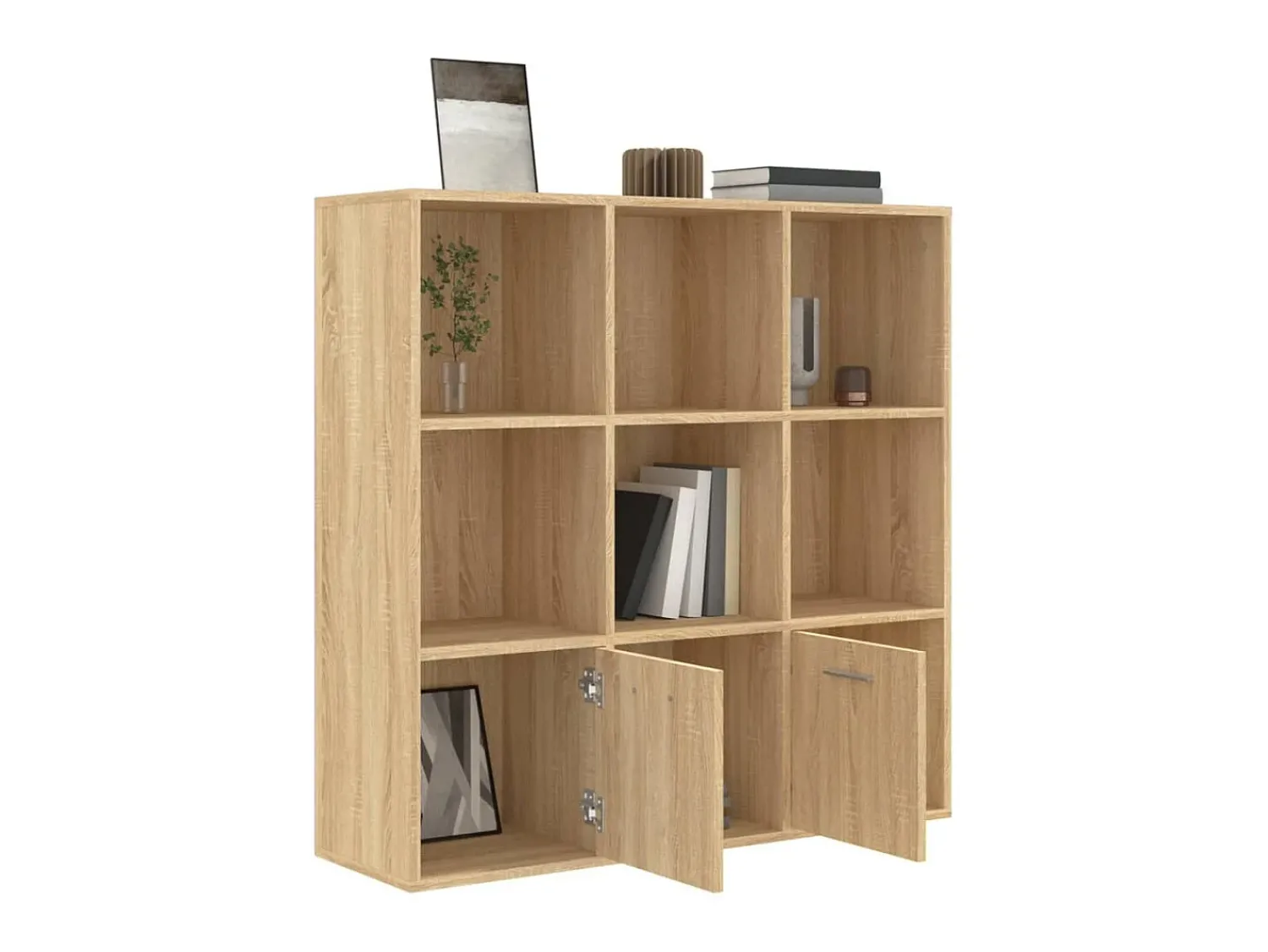 Biblioteca| Estante 98x30x98 cm derivados de madeira carvalho sonoma PT147512 Castanho