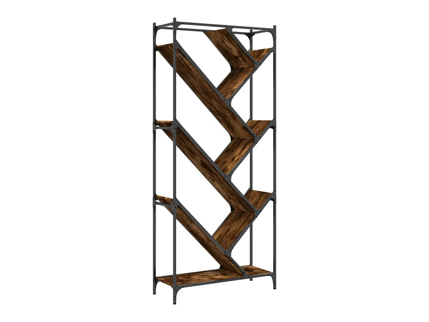 Biblioteca| Estante 79x30x180 cm derivados de madeira/metal carvalho fumado PT753325 Castanho