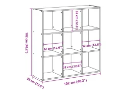 Vitrina*vidaxl Estante 102x32x102 cm derivados de madeira madeira velha Castanho