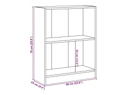 Vitrina|vidaxl Estante 60x24x76 cm derivados de madeira carvalho fumado Castanho